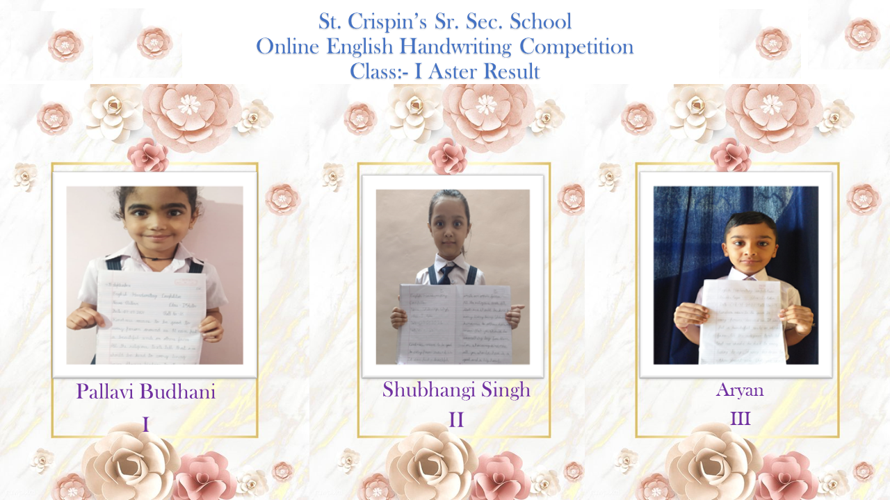 ONLINE ENGLISH HANDWRITING COMPETITION