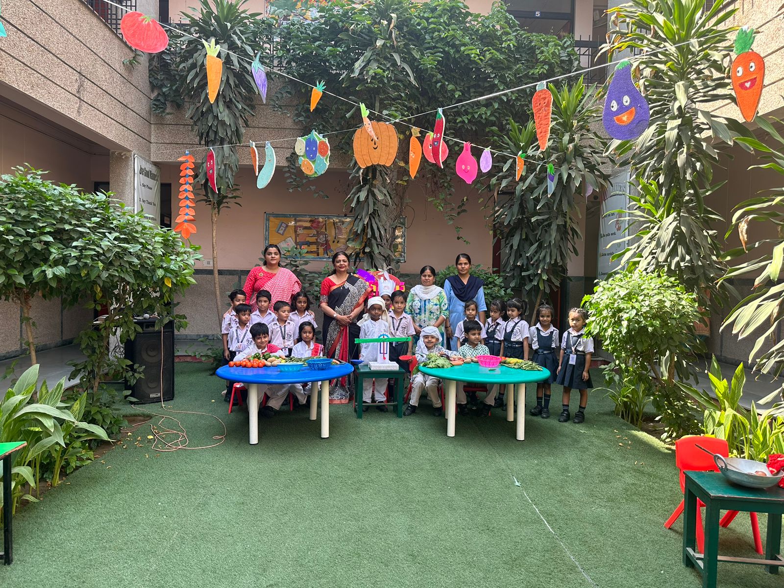 VEGGIE DAY WAS A BLAST IN OUR NURSERY, LKG, AND UKG CLASSES
